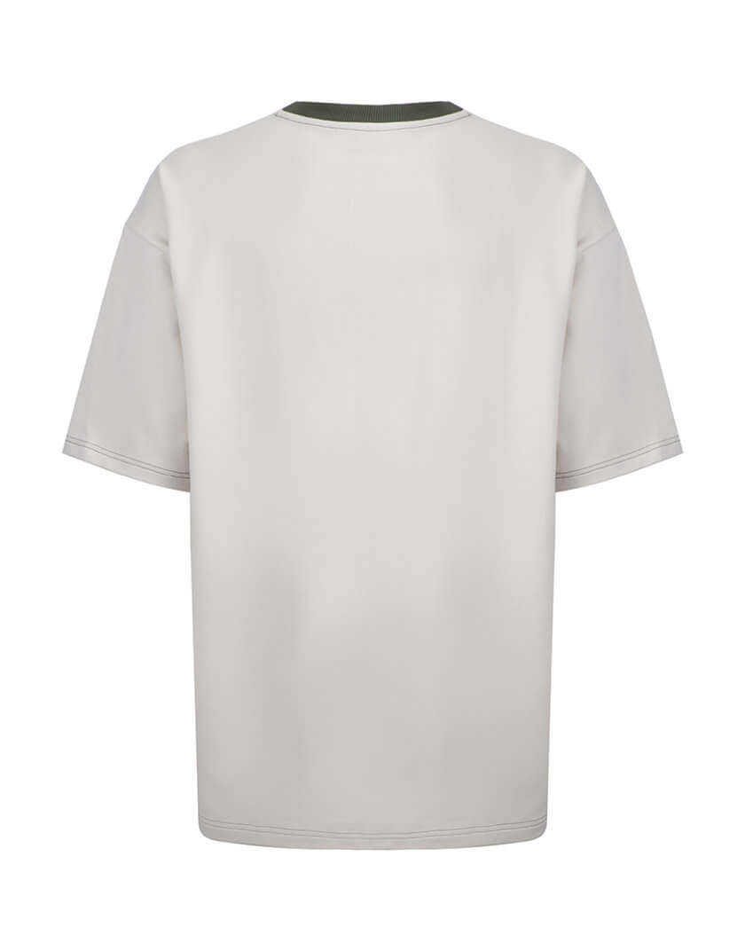 Бежева футболка унісекс Fortitude T-shirt з воротом хакі 131409 Beige Khaki, фото 1 - в интернет магазине KAPSULA