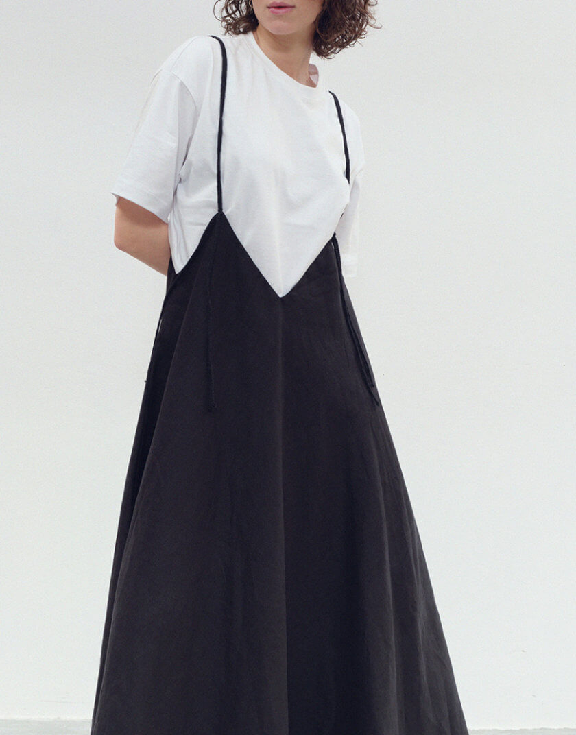 Лляна сукня-спідниця на бретелях DG_SS_14, фото 1 - в интернет магазине KAPSULA