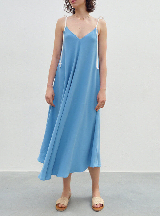 Блакитна сукня-спідниця на бретелях DG_SS_15, фото 1 - в интернет магазине KAPSULA