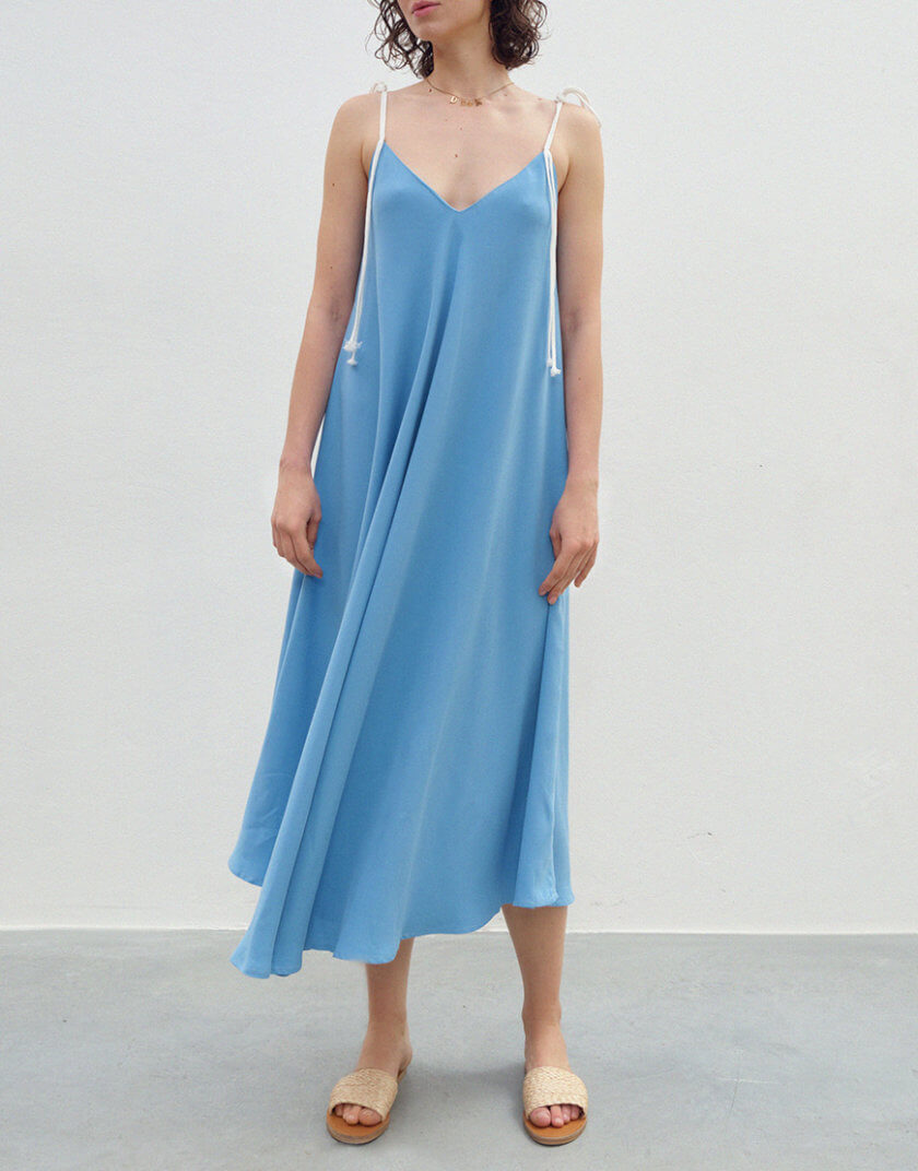 Блакитна сукня-спідниця на бретелях DG_SS_15, фото 1 - в интернет магазине KAPSULA