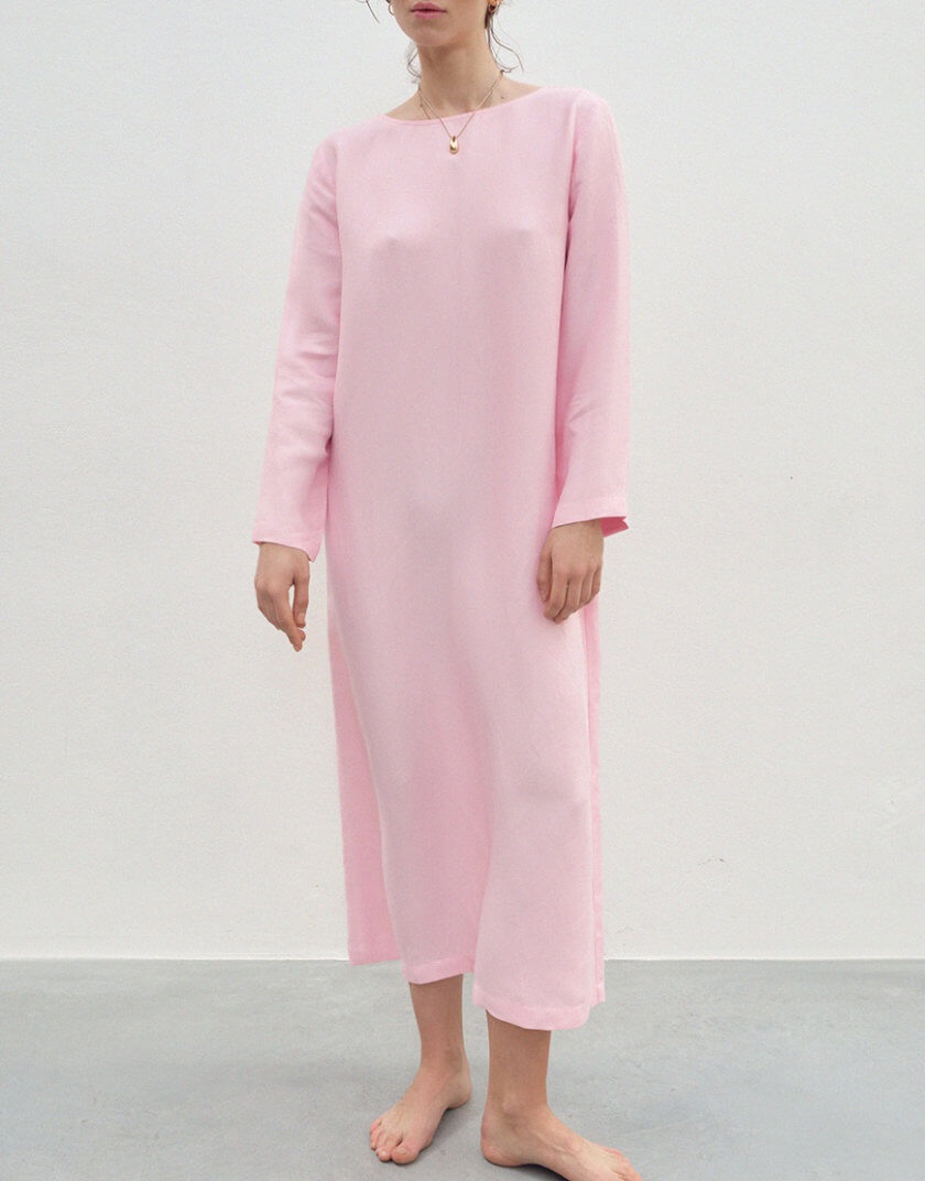 Двостороння рожева сукня з V-вирізом DG_SS_16, фото 1 - в интернет магазине KAPSULA