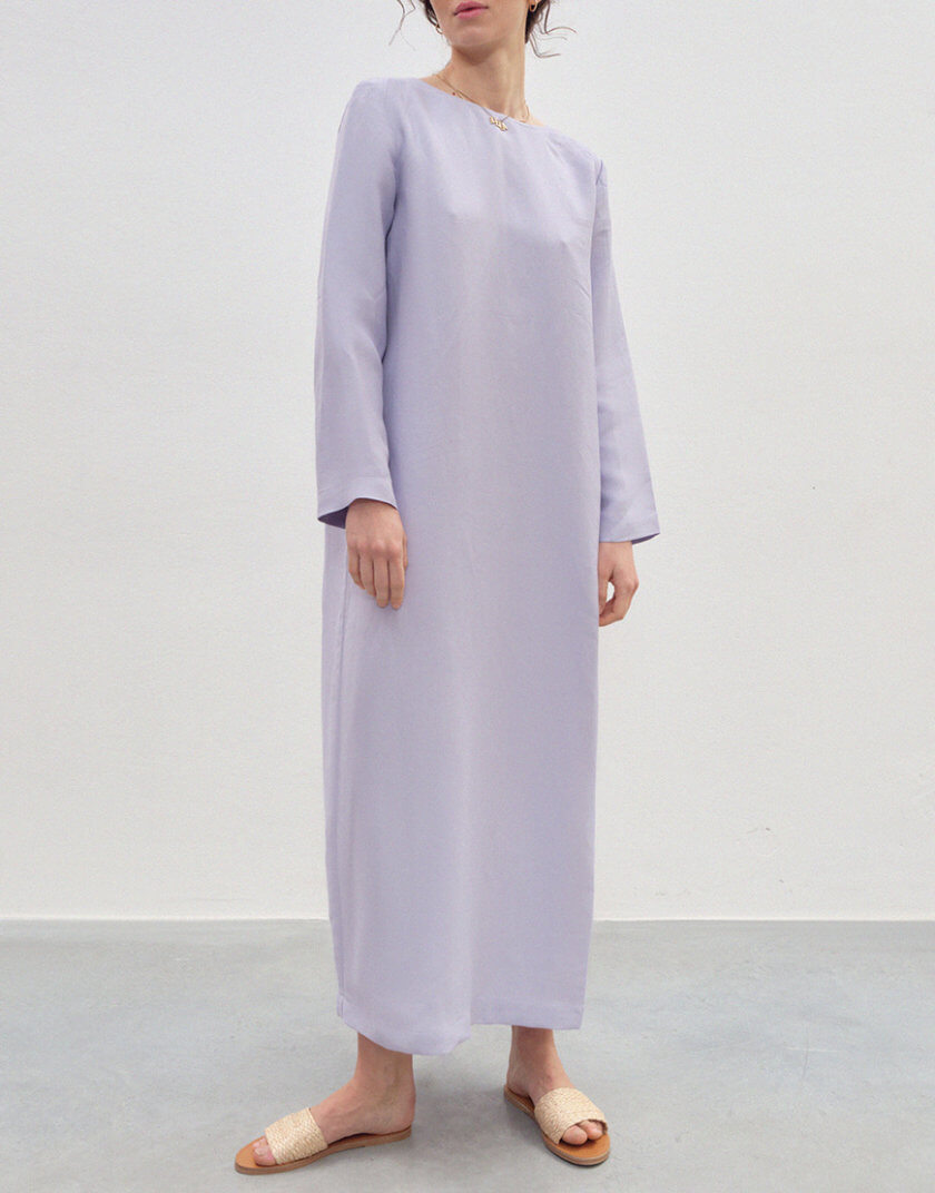 Двостороння бузкова сукня з V-вирізом DG_SS_17, фото 1 - в интернет магазине KAPSULA