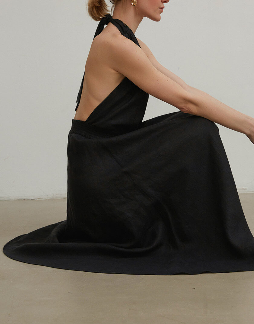 Сукня з льону з відкритою спинкою LAB_SS2410, фото 1 - в интернет магазине KAPSULA