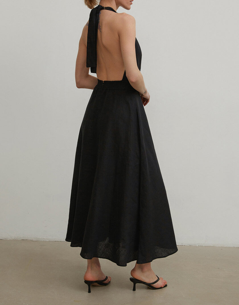 Сукня з льону з відкритою спинкою LAB_SS2410, фото 1 - в интернет магазине KAPSULA
