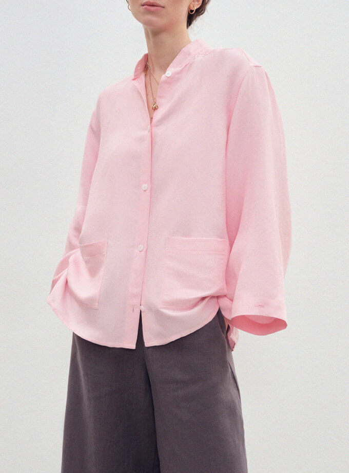 Рожева сорочка з широкими рукавами DG_SS_9, фото 1 - в интернет магазине KAPSULA