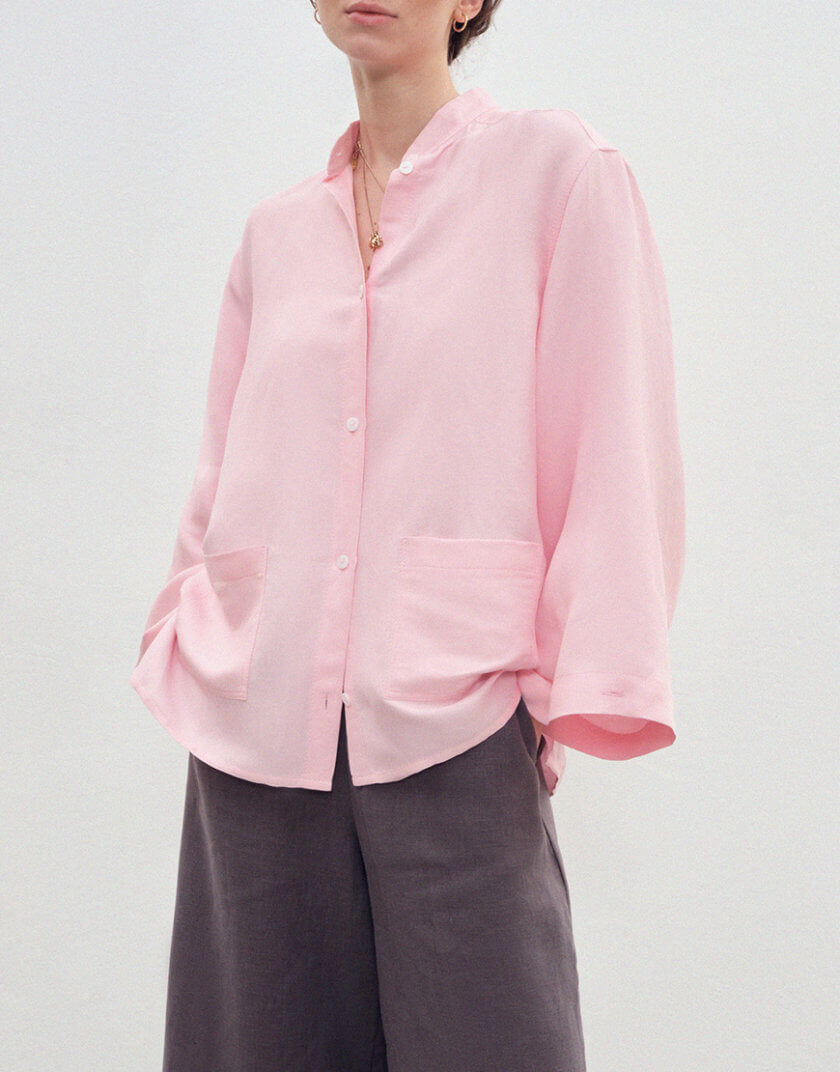 Рожева сорочка з широкими рукавами DG_SS_9, фото 1 - в интернет магазине KAPSULA