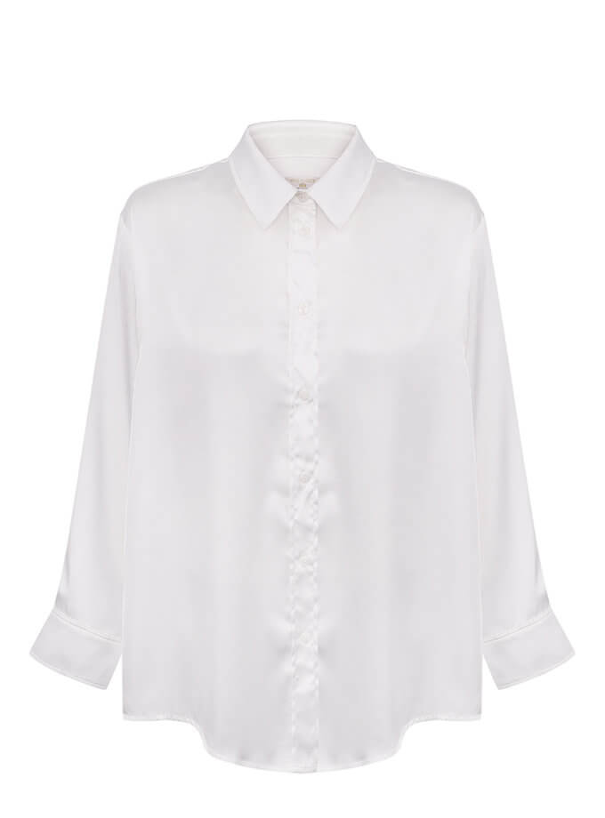 Шовкова рубашка обємного силуету MISS_Top-007-white, фото 1 - в интернет магазине KAPSULA
