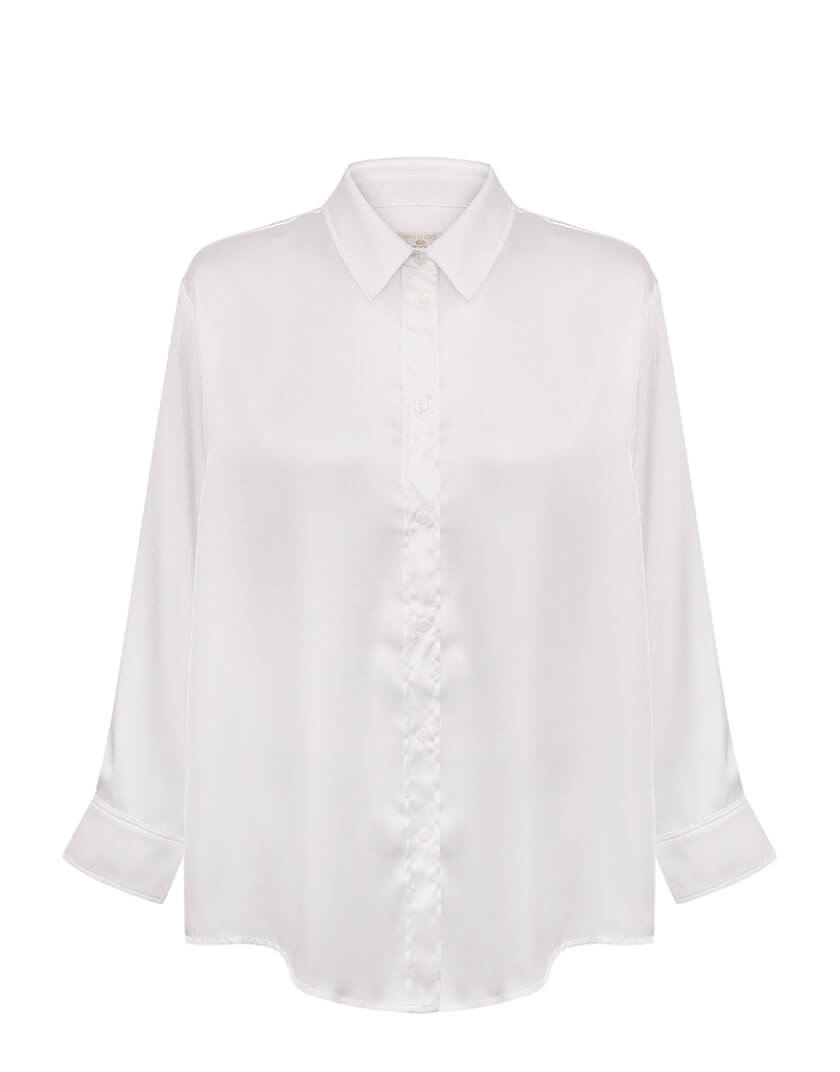 Шовкова рубашка обємного силуету MISS_Top-007-white, фото 1 - в интернет магазине KAPSULA