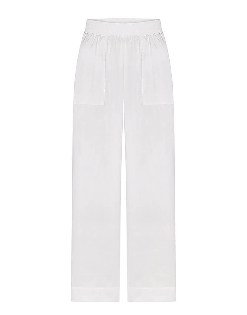 Шовкові брюки палаццо з карманами MISS_TR-007-white, фото 1 - в интернет магазине KAPSULA