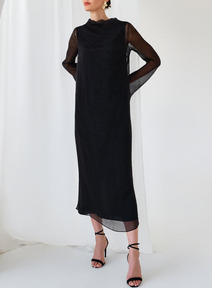Сукня з прозорим рукавом oun_F-SS22-08, фото 1 - в интернет магазине KAPSULA