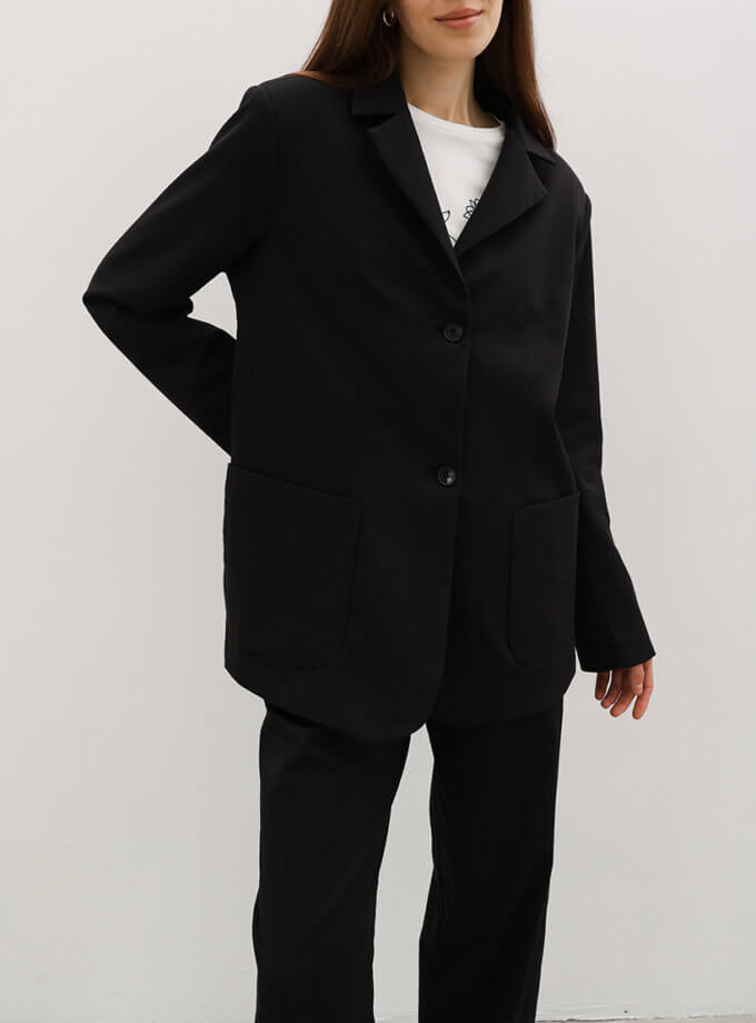 Жакет чорного кольору AY_3785, фото 1 - в интернет магазине KAPSULA