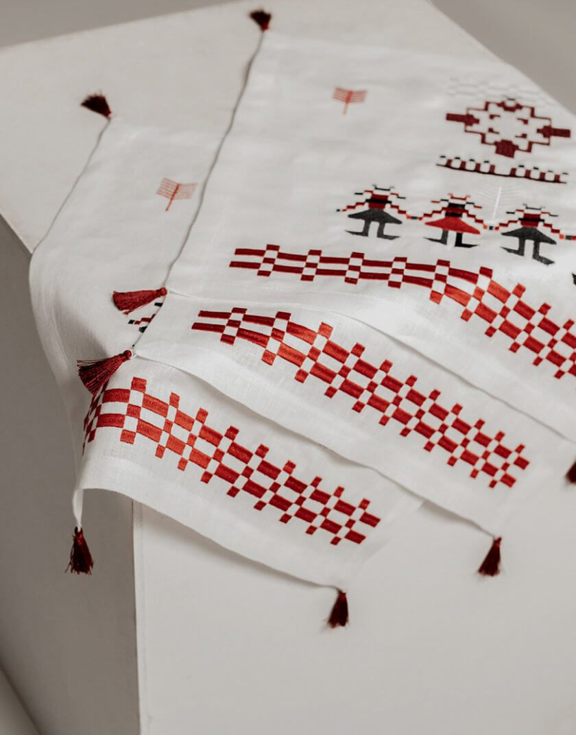Серветки столові з льону з машинною вишивкою з різдвяної колекції GNZD_TUSNCCGK-002E, фото 1 - в интернет магазине KAPSULA