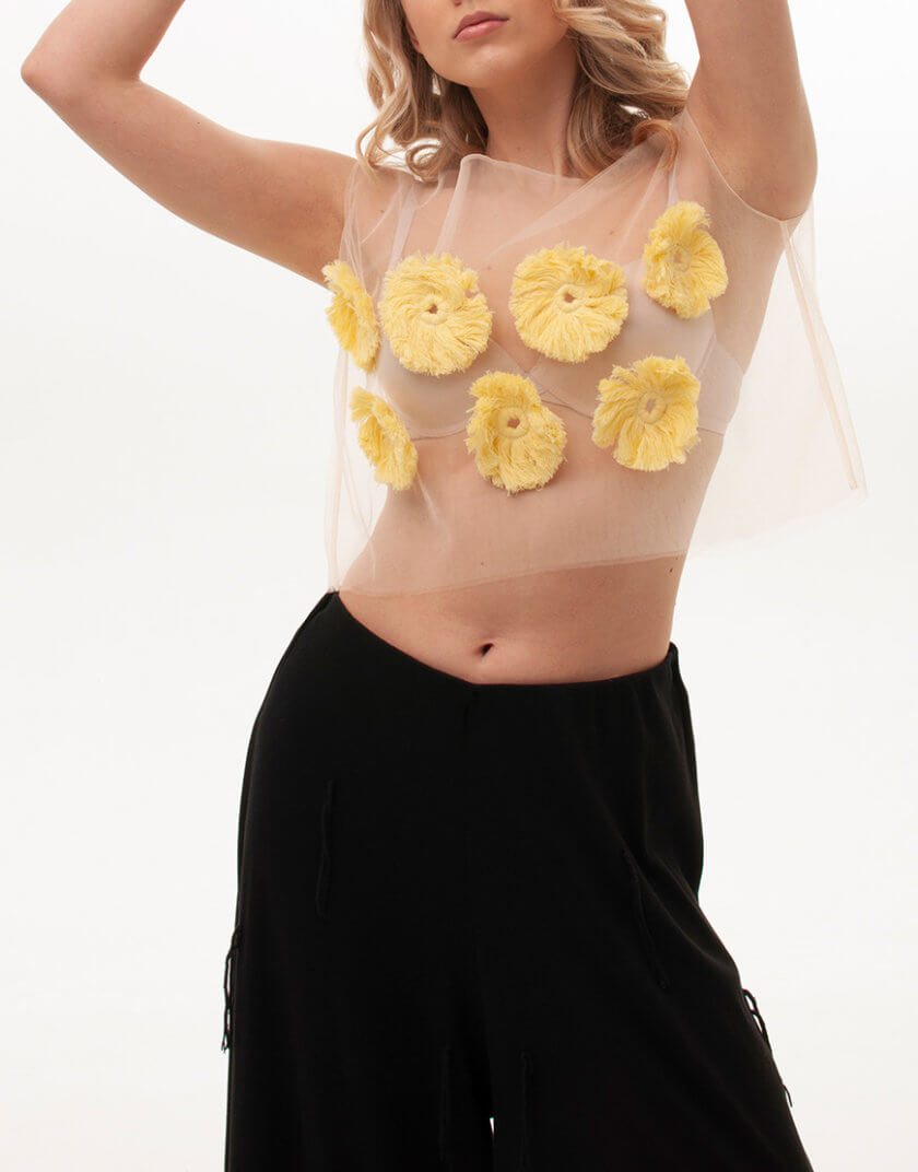Майка із жовтими пухнастими квітами PSR_0080, фото 1 - в интернет магазине KAPSULA