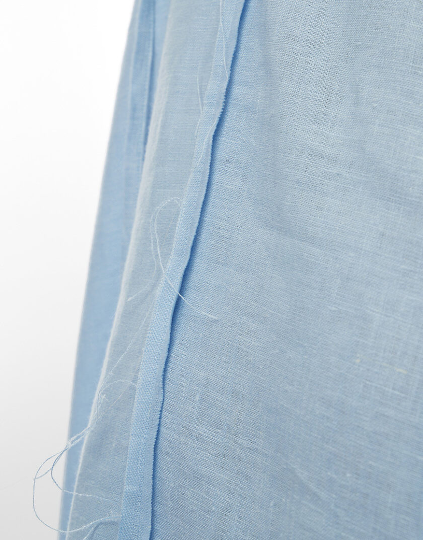 Лляний сарафан з довгими бретелями та необробленим швом позаду в блакитному кольорі GNZD_LSLSRBSSCKC-013, фото 1 - в интернет магазине KAPSULA