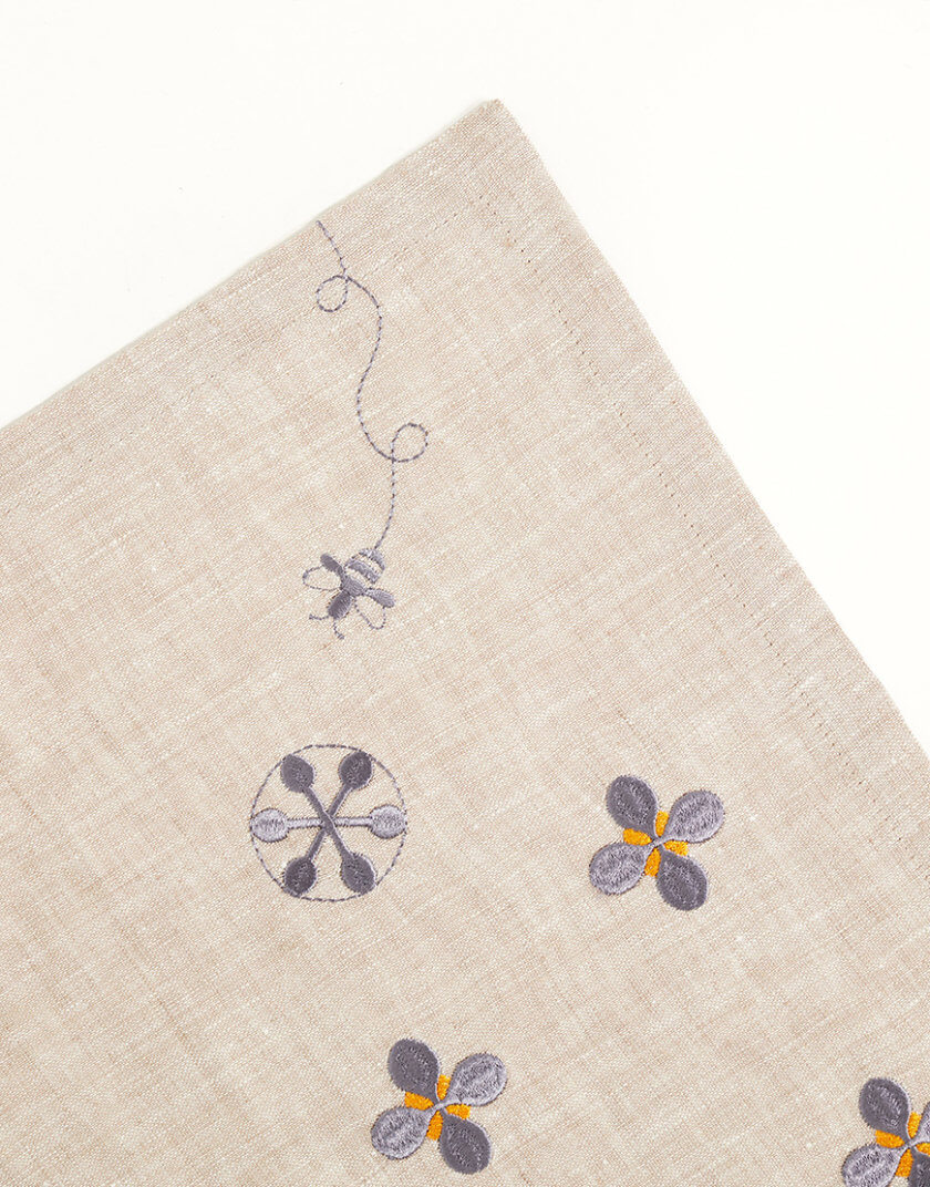 Серветки столові з льону з машинною вишивкою з колекції Мед в натуральному кольорі GNZD_LTNMEHC-002, фото 1 - в интернет магазине KAPSULA