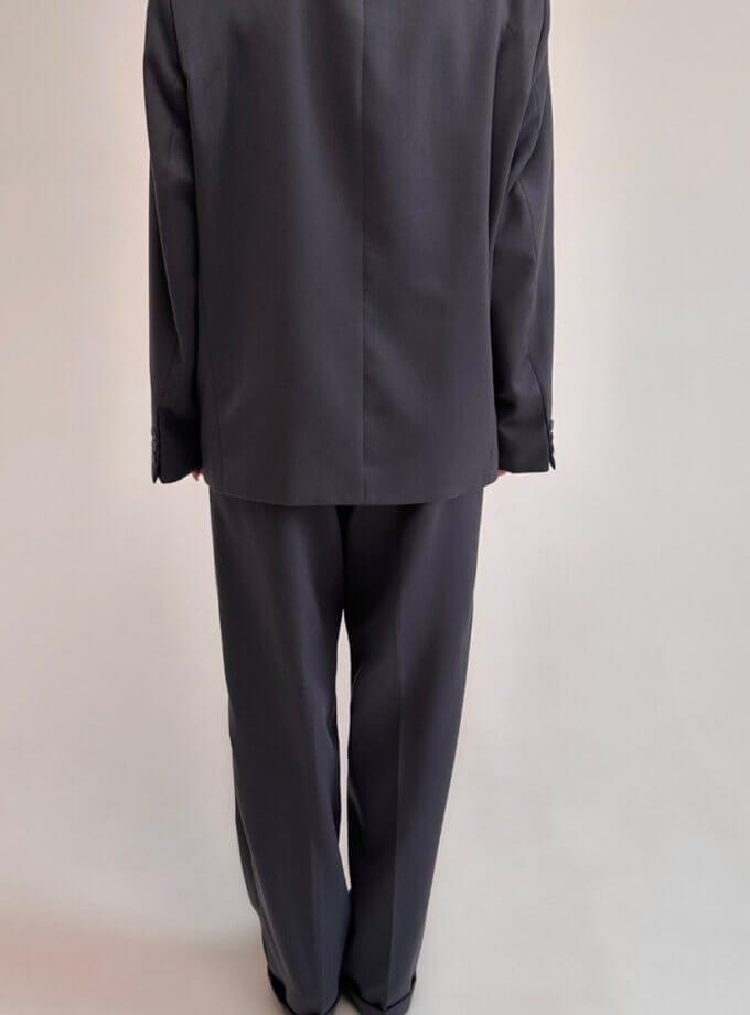 Костюм з двобортним піджаком та брюками прямого крою VJ_FLW_006, фото 1 - в интернет магазине KAPSULA