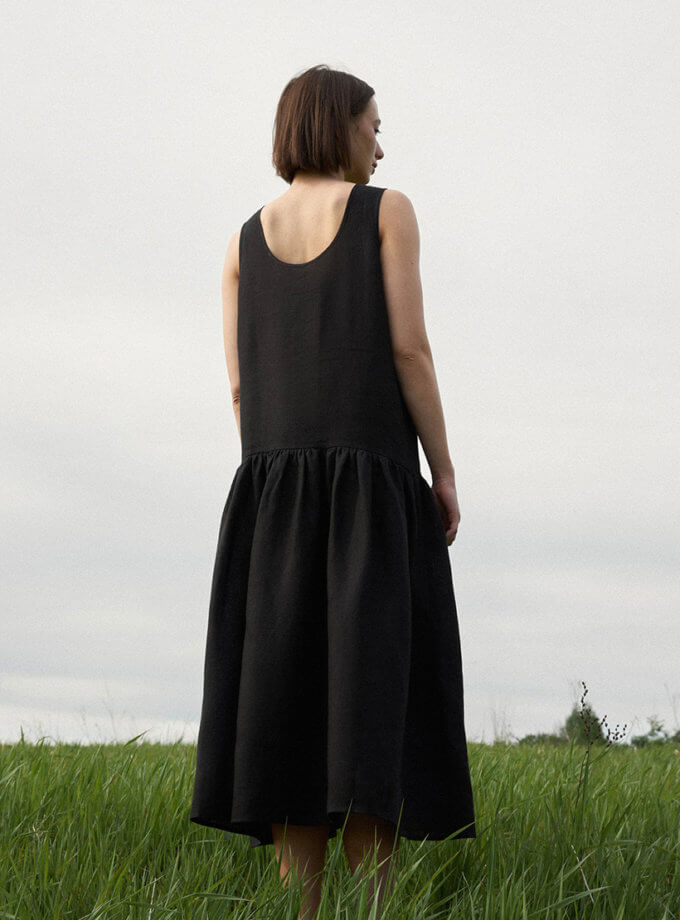 Лляна сукня зі спущенною талією DG_SS_28, фото 1 - в интернет магазине KAPSULA