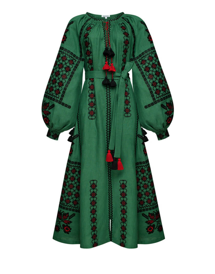 Зелений Шик міді сукня FOBERI_1108, фото 1 - в интернет магазине KAPSULA