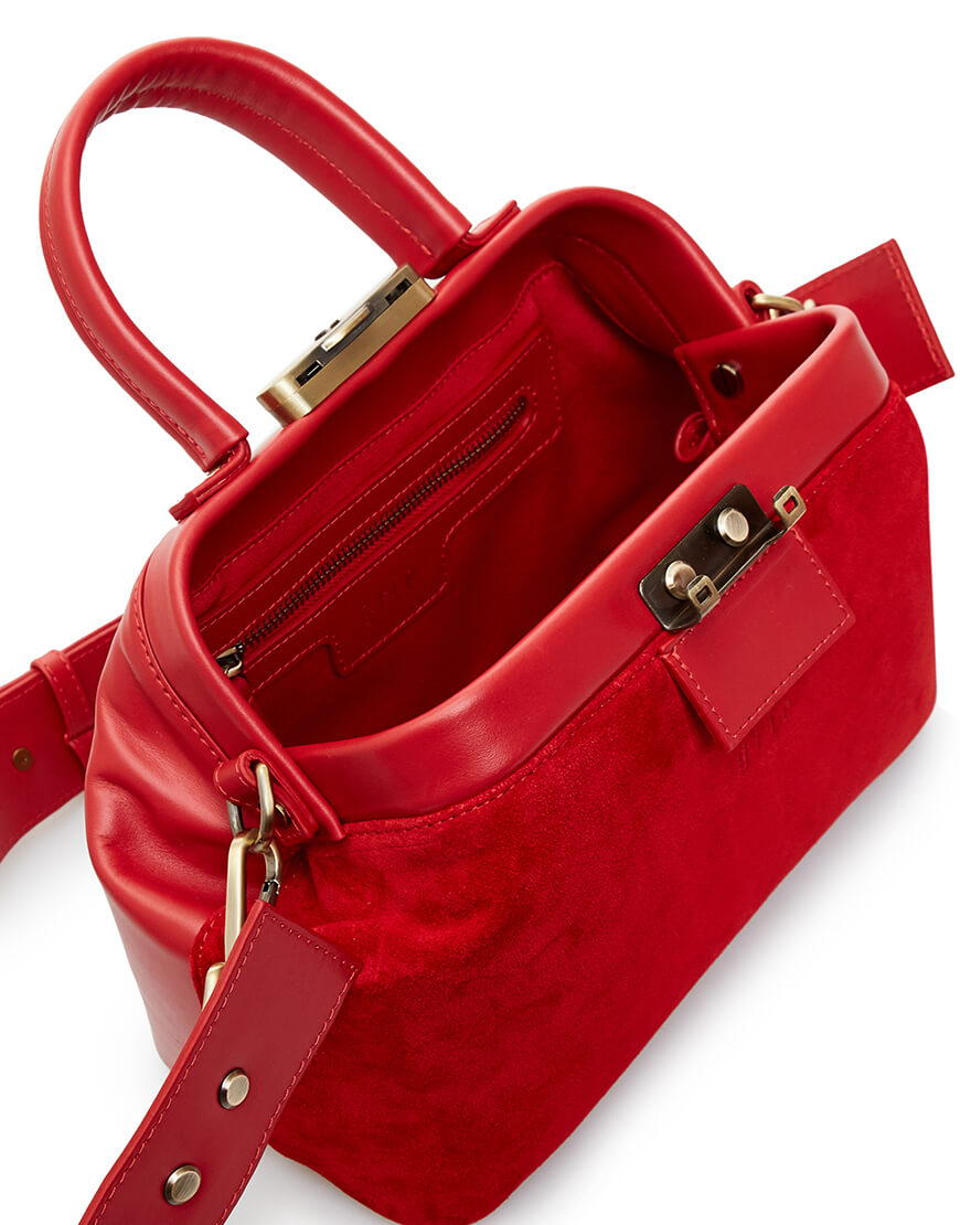 Шкіряна сумка-саквояж Grie Noble Red Suede GR_SV-NB-SD-R, фото 1 Шкіряна сумка-саквояж Grie Noble Red Suede GR_SV-NB-SD-R, фото 1 - в интернет магазине KAPSULA