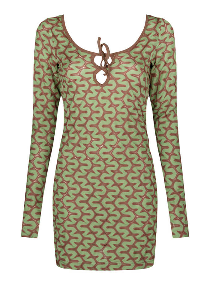 Сукня зелена міні з вирізом на спині SE_SE25Dr_Grn, фото 1 - в интернет магазине KAPSULA