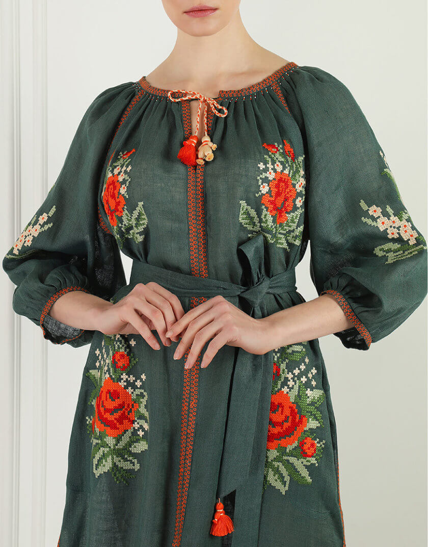 Льняна сукня максі Евеліна FOBERI_SS22033, фото 1 - в интернет магазине KAPSULA