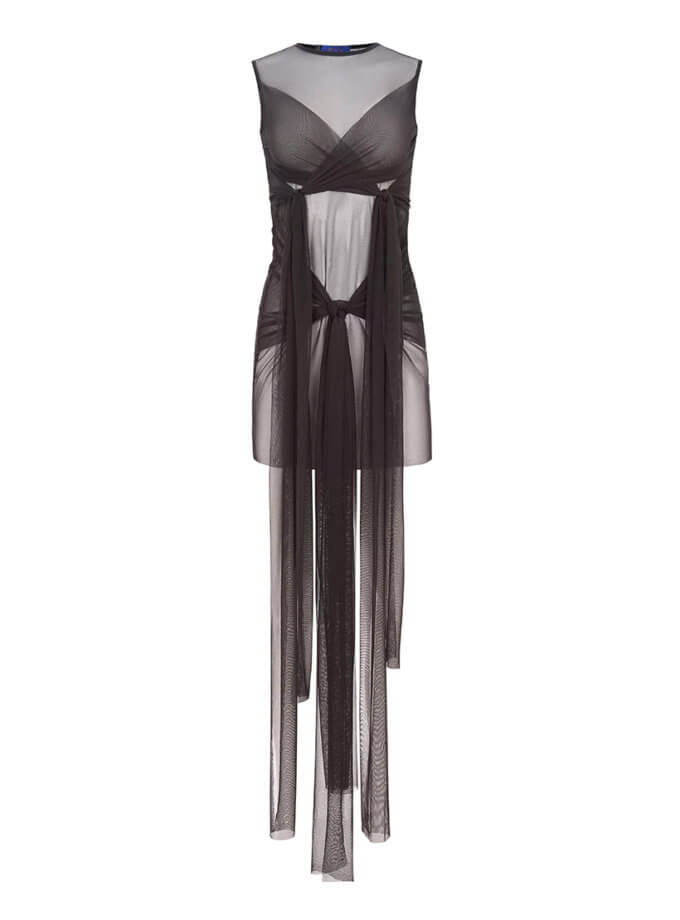 Сукня на зав'язки Пляжна Мрія коричнева RSC_DRESS-0013, фото 1 - в интернет магазине KAPSULA