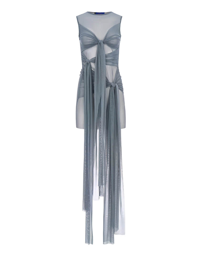 Сукня на зав'язки Пляжна Мрія сіра RSC_DRESS-0013/1, фото 1 - в интернет магазине KAPSULA