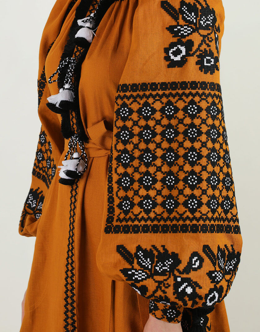 Золото гірчична міді сукня FOBERI_1105, фото 1 - в интернет магазине KAPSULA