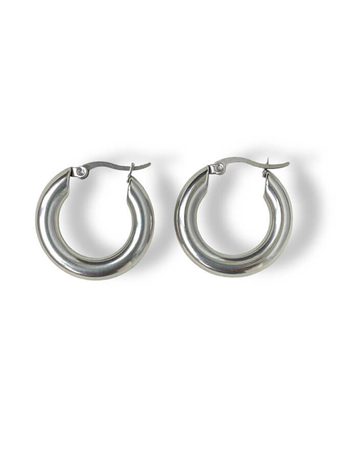 Сережки кільця 25мм в сріблі NST_NS11, фото 1 - в интернет магазине KAPSULA
