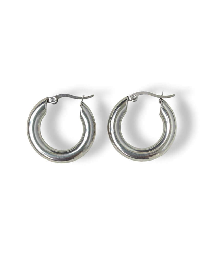 Сережки кільця 25мм в сріблі NST_NS11, фото 1 - в интернет магазине KAPSULA