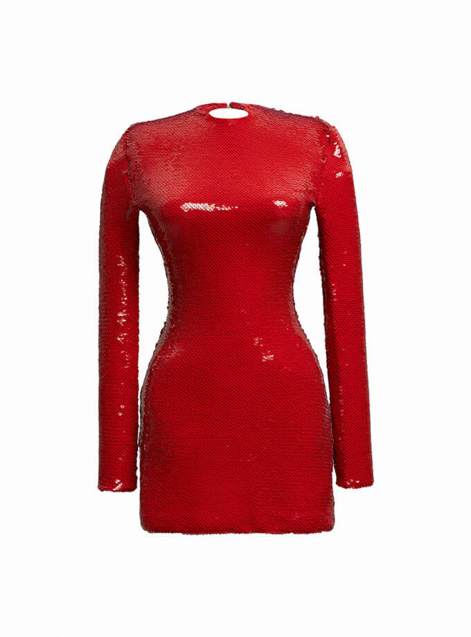 Коктейльна сукня з паєтками WH_cktlsqndress-red043, фото 1 - в интернет магазине KAPSULA