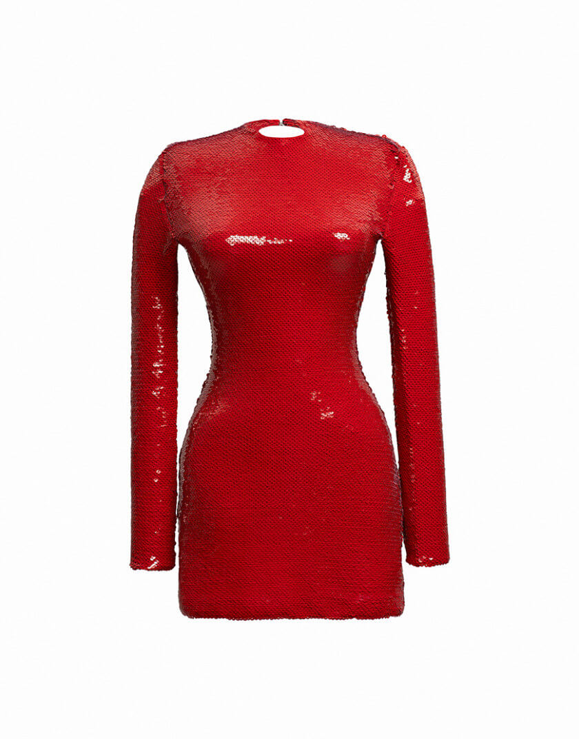 Коктейльна сукня з паєтками WH_cktlsqndress-red043, фото 1 - в интернет магазине KAPSULA