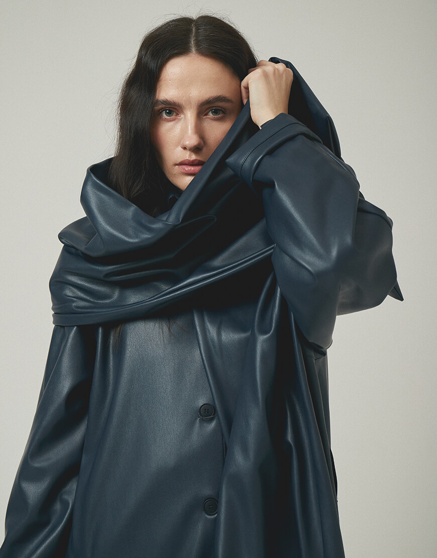 Великий обʼємний шарф з еко -шкіри XM_24-8, фото 1 Великий обʼємний шарф з еко -шкіри XM_24-8, фото 1 - в интернет магазине KAPSULA