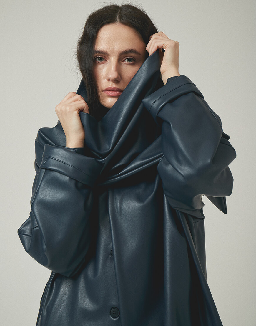 Великий обʼємний шарф з еко -шкіри XM_24-8, фото 1 Великий обʼємний шарф з еко -шкіри XM_24-8, фото 1 - в интернет магазине KAPSULA