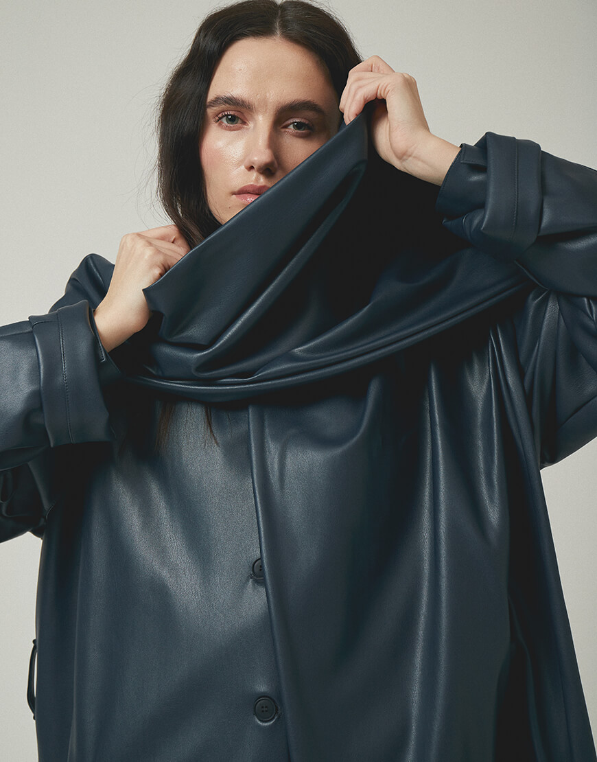 Великий обʼємний шарф з еко -шкіри XM_24-8, фото 1 Великий обʼємний шарф з еко -шкіри XM_24-8, фото 1 - в интернет магазине KAPSULA