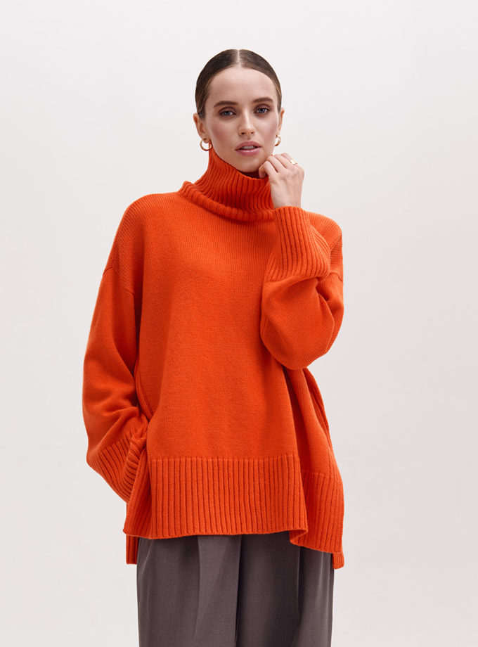 Светр об'ємний оверсайз FIORE BIANCO (FRBC_FBmer_orange)