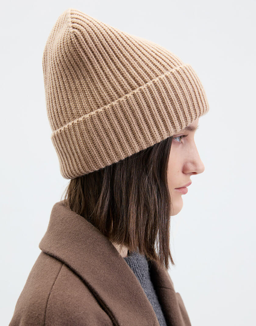 Шапка Beige Beanie IAM_BG/BG/HT, фото 1 - в интернет магазине KAPSULA