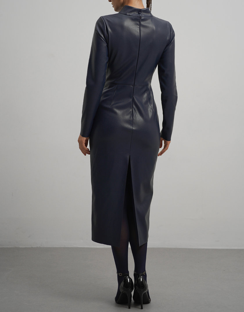 Сукня силуетна шкіряна синя RSC_Leather-dress-001/3, фото 1 - в интернет магазине KAPSULA