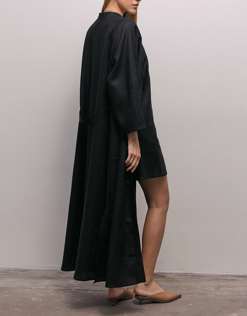 Кардиган довгий з льону CHLT_ Umbria_Cardigan_ Black, фото 1 - в интернет магазине KAPSULA