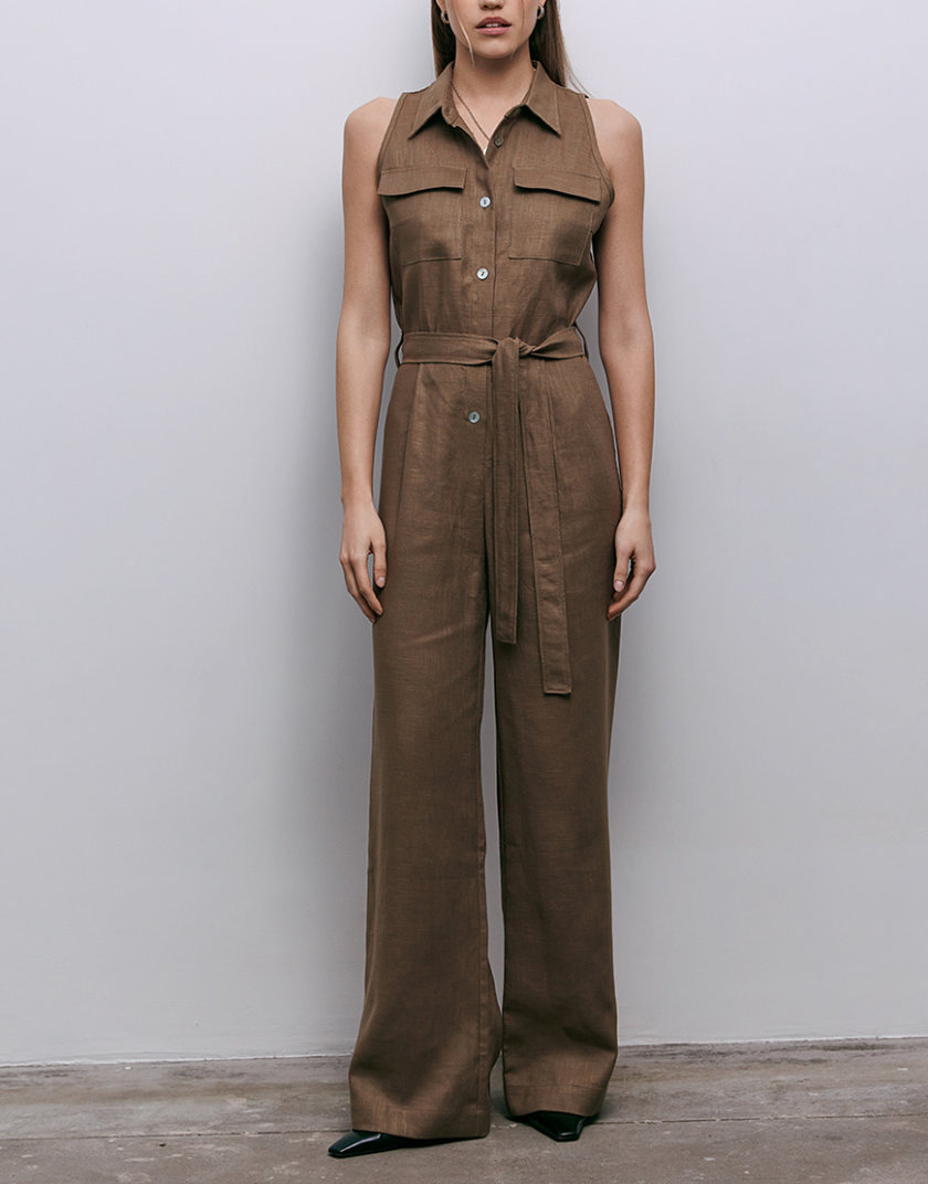 Комбінезон з брюками з кропіви CHLT_ Rome_Overalls_ Brown, фото 1 - в интернет магазине KAPSULA