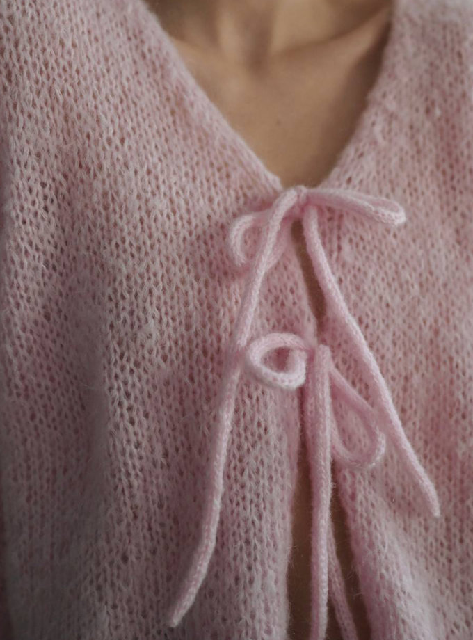 Кардиган на завʼязках Cloud - Pink NN-095-001-1, фото 1 - в интернет магазине KAPSULA