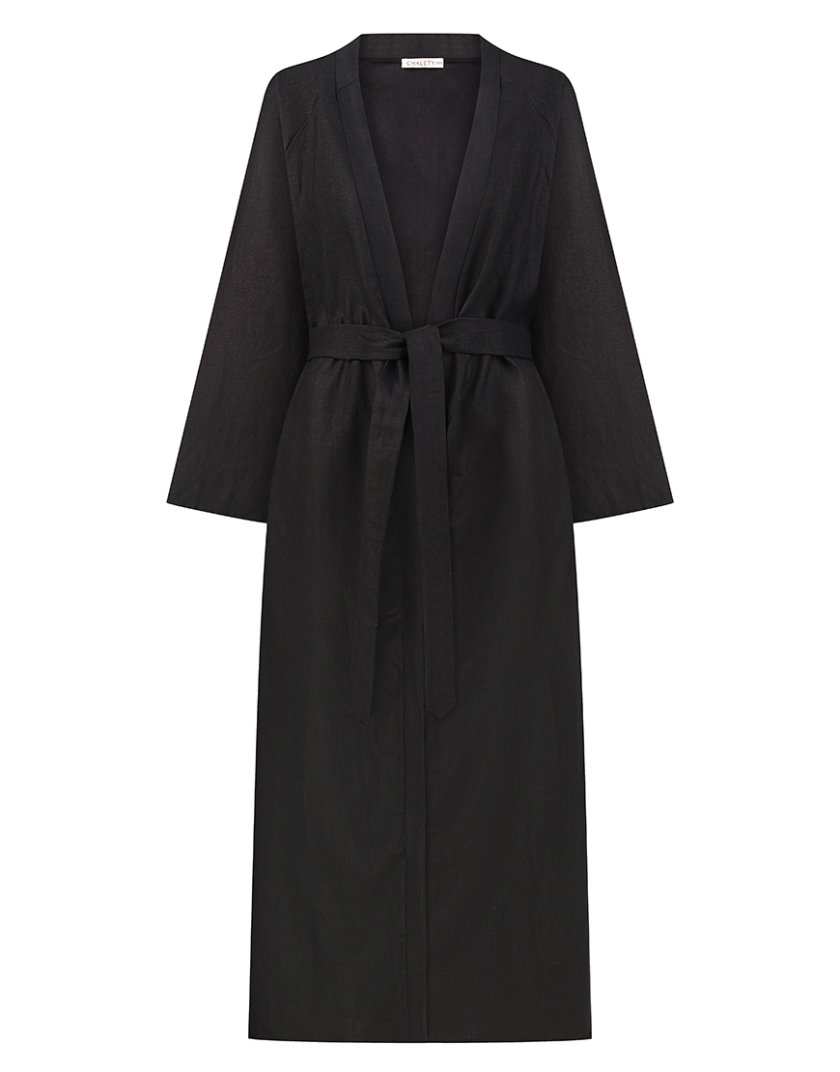 Кардиган довгий з льону CHLT_ Umbria_Cardigan_ Black, фото 1 - в интернет магазине KAPSULA