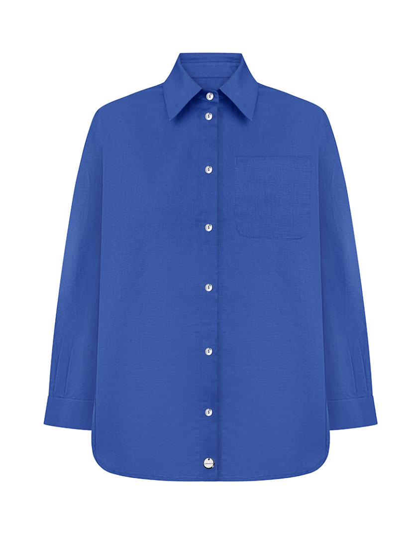 Сорочка з льону з довгим рукавом синя CHLT_Lombardy_Shirt_ Blue, фото 1 - в интернет магазине KAPSULA