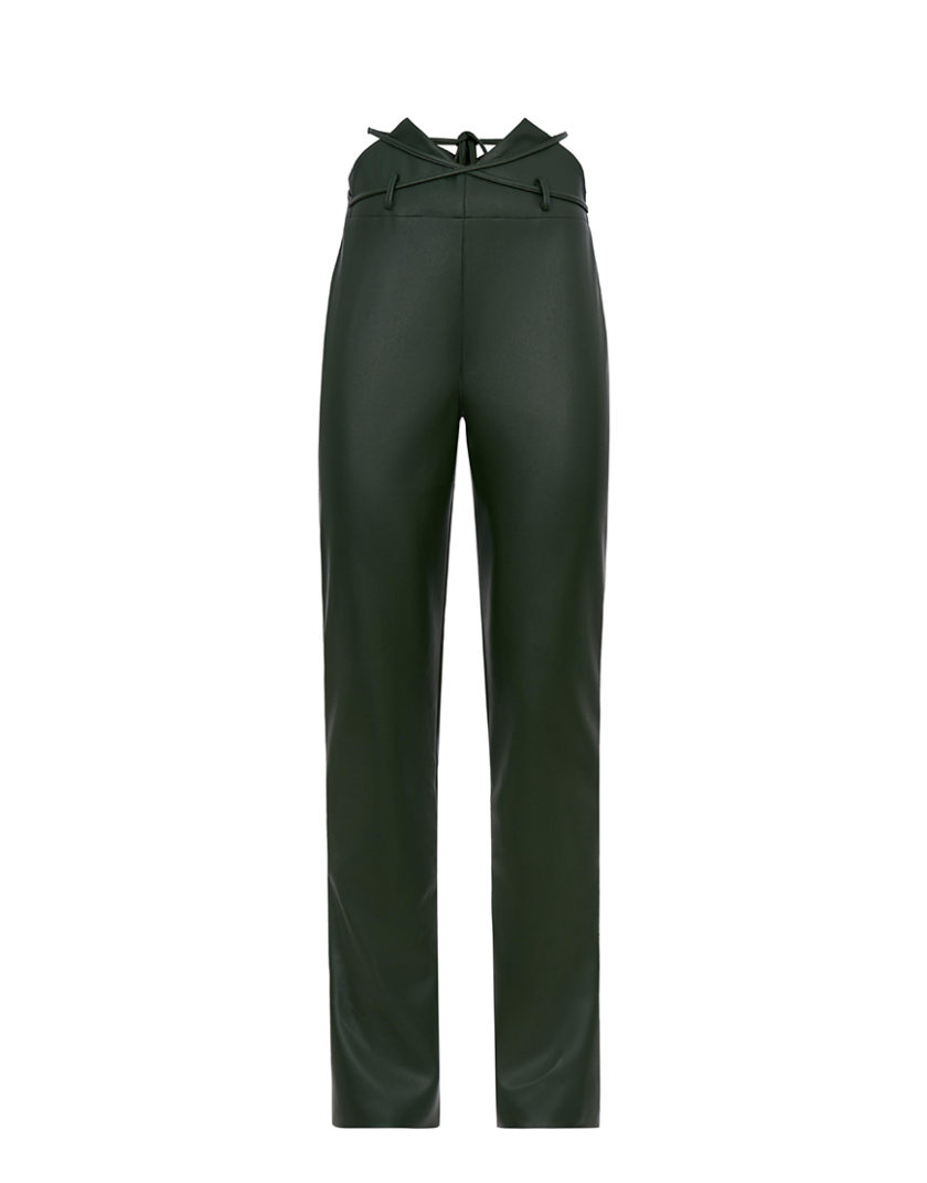 Костюм на зав'язки з еко-шкіри хакі RSC_suit_eco-leather_wlaces_002, фото 1 - в интернет магазине KAPSULA