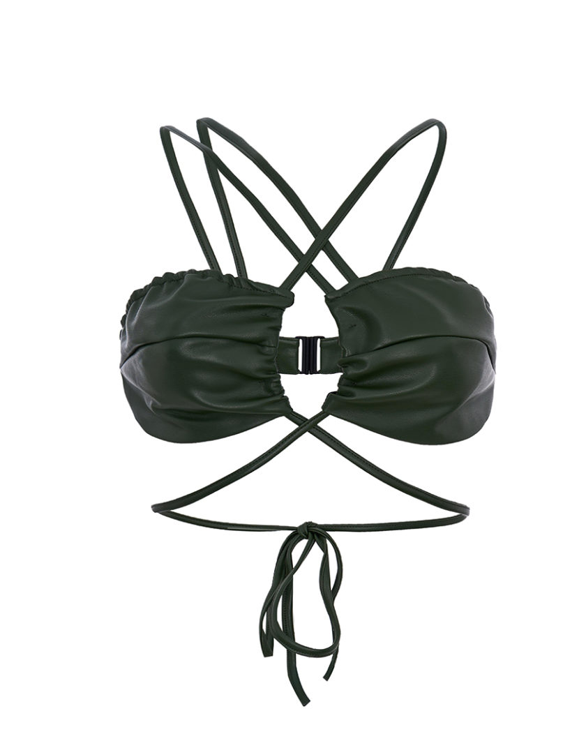 Костюм на зав'язки з еко-шкіри хакі RSC_suit_eco-leather_wlaces_002, фото 1 - в интернет магазине KAPSULA