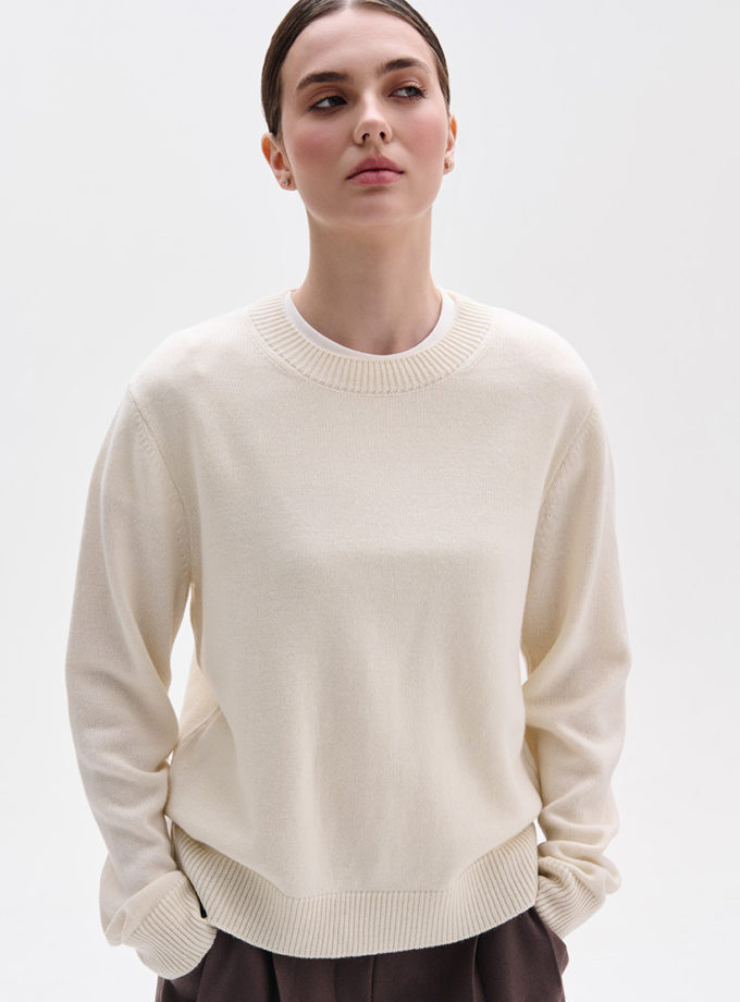 Джемпер з круглою горловиною FIORE BIANCO (FRBC_FB_1911_milk)