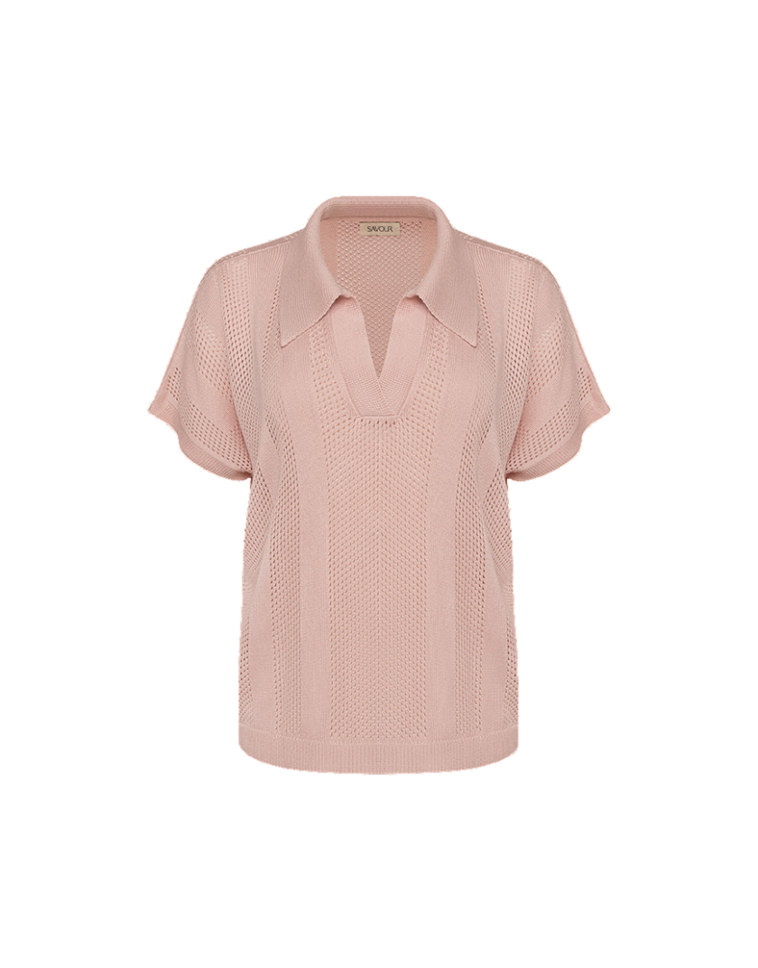 Поло Lace рожеве SVR_JR-1320_pink, фото 1 - в интернет магазине KAPSULA