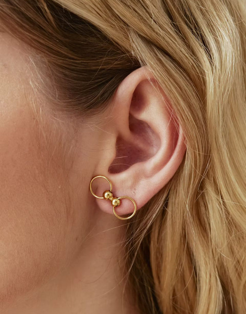 Сережки-трансформери Центро Чіко зі срібла в позолоті ORX_earring_chiko_gp, фото 1 - в интернет магазине KAPSULA