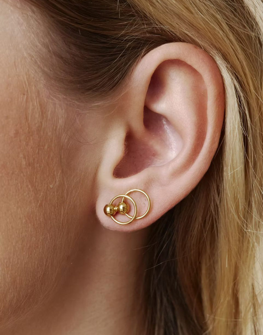 Сережки-трансформери Центро Чіко зі срібла в позолоті ORX_earring_chiko_gp, фото 1 - в интернет магазине KAPSULA