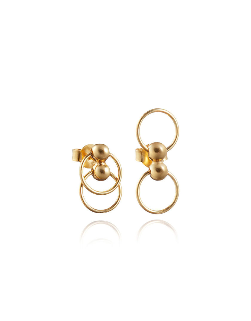 Сережки-трансформери Центро Чіко зі срібла в позолоті ORX_earring_chiko_gp, фото 1 - в интернет магазине KAPSULA